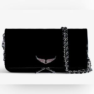 Zadig & Voltaire Rock suede patent clutch (NWT)